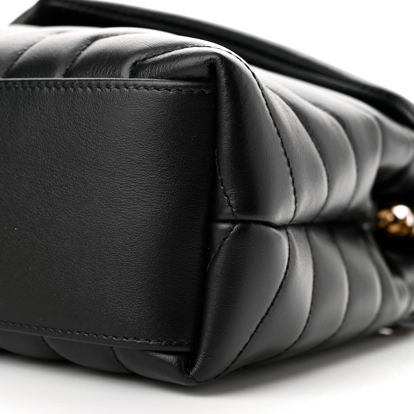 Calfskin Y Quilted Monogram Small Loulou Chain Satchel Black