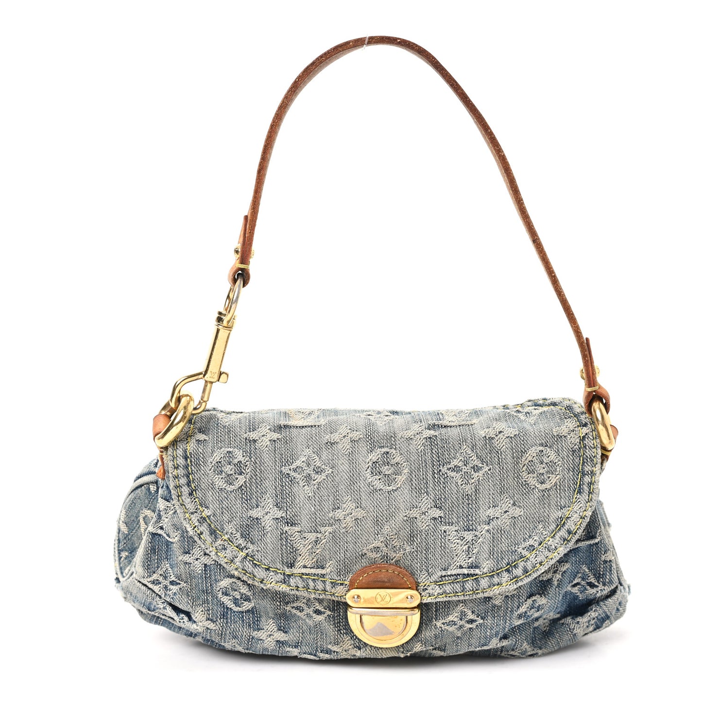 Monogram Denim Mini Pleaty Blue