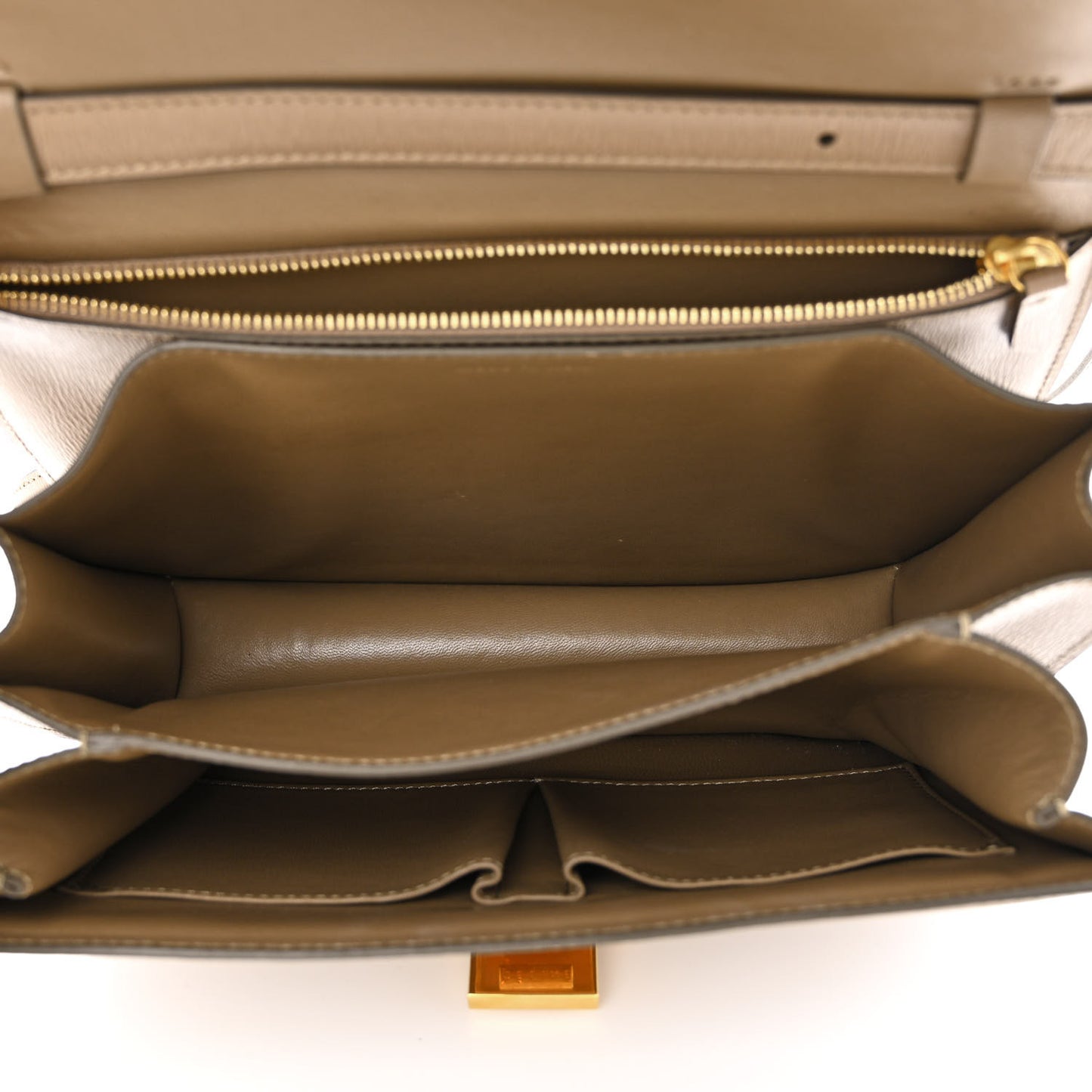 Liege Calfskin Medium Classic Box Flap Bag Taupe