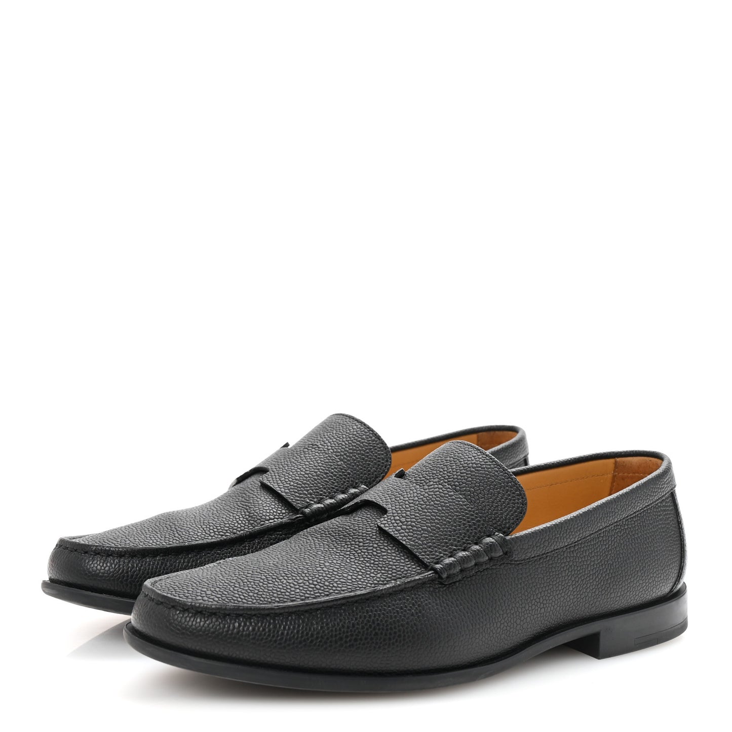 Grained Calfskin Mens Duke Loafer 42 Black