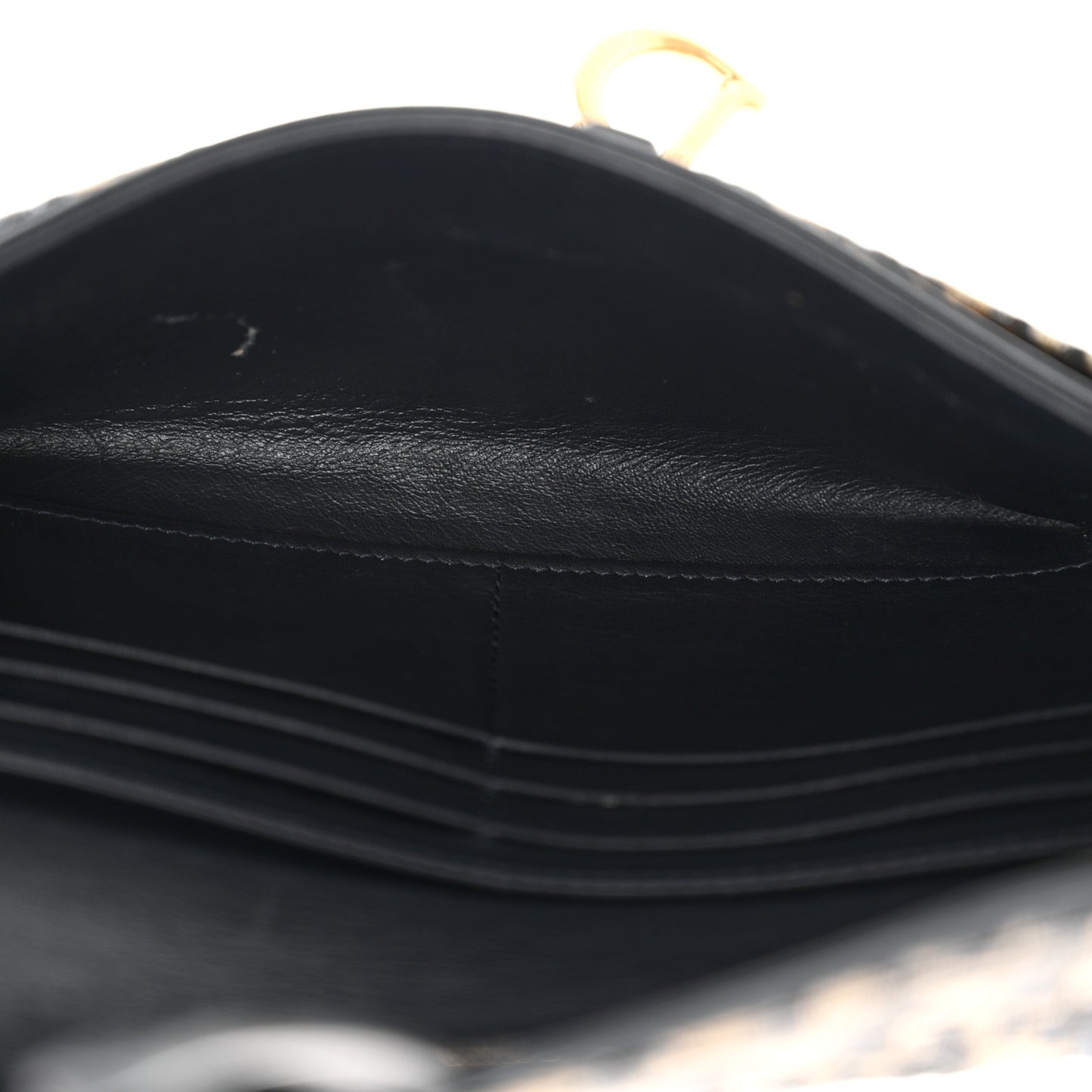 Oblique Saddle Chain Long Wallet Blue