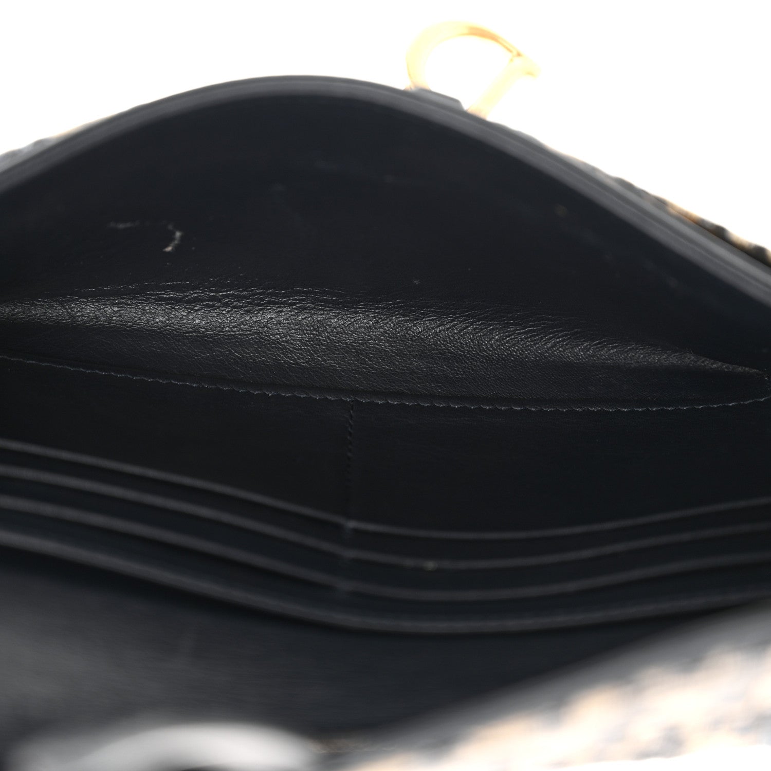 Christian Dior Oblique Saddle Chain Long Wallet Blue 6 of 15