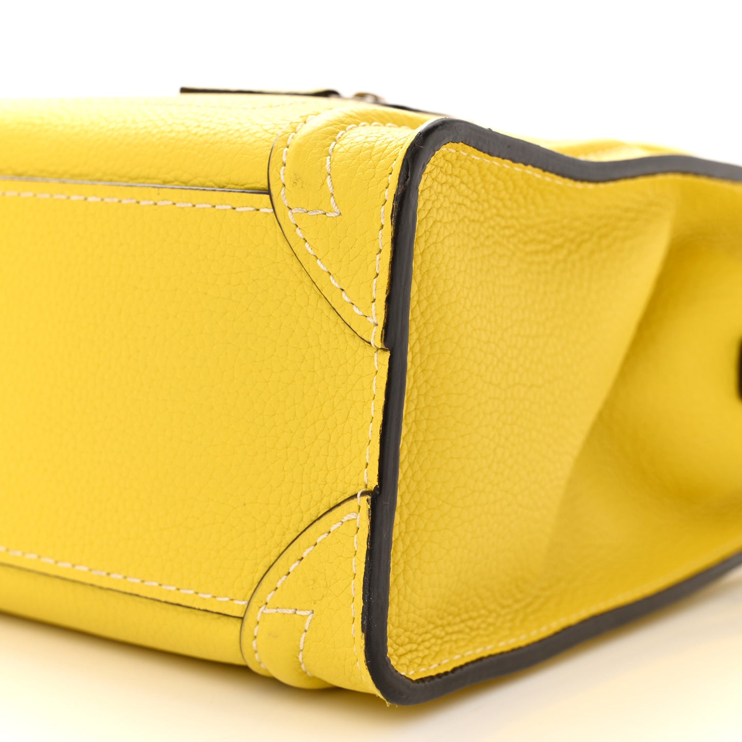 Drummed Calfskin Nano Luggage Citron