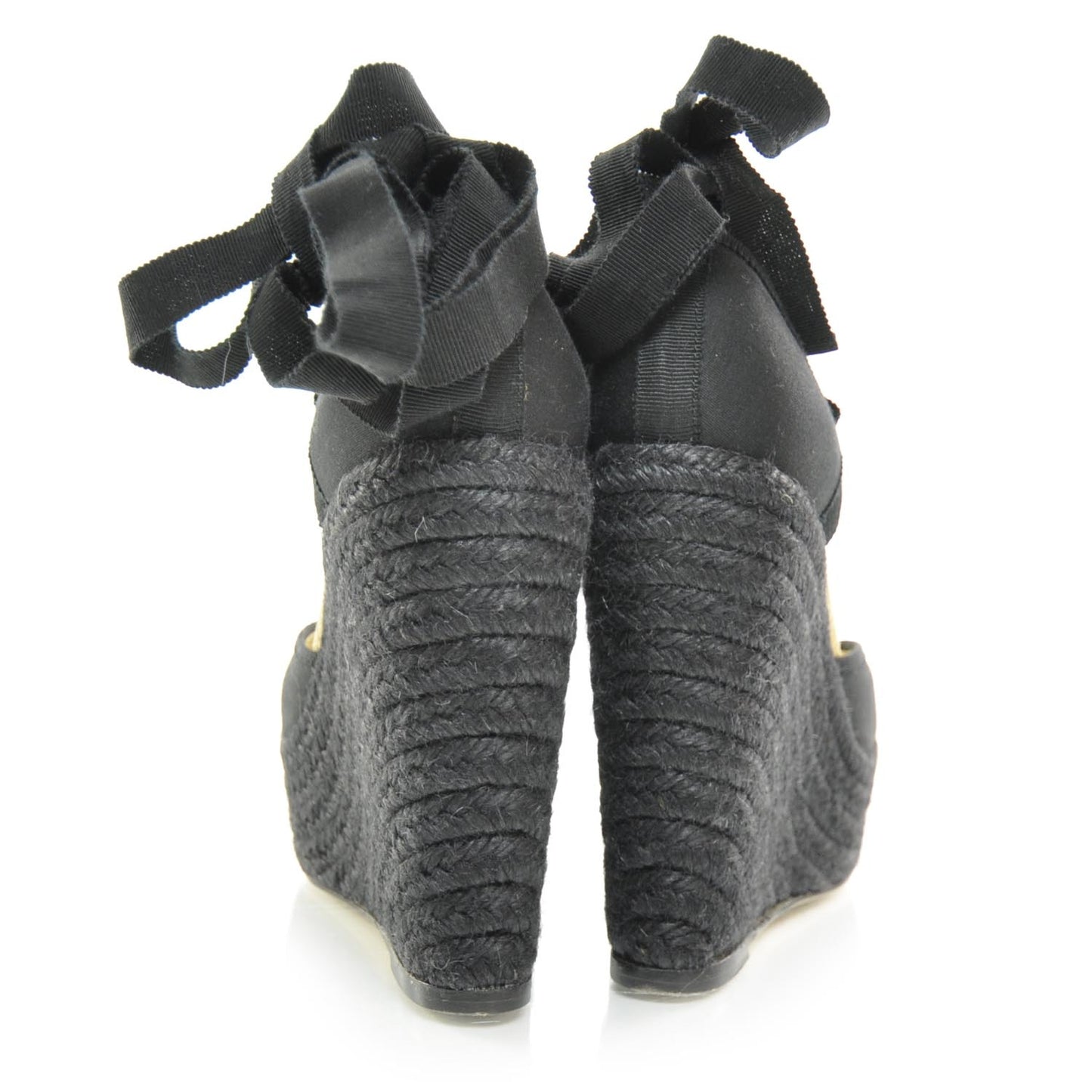 Espadrille Platform Wedge Sandals 36 Black