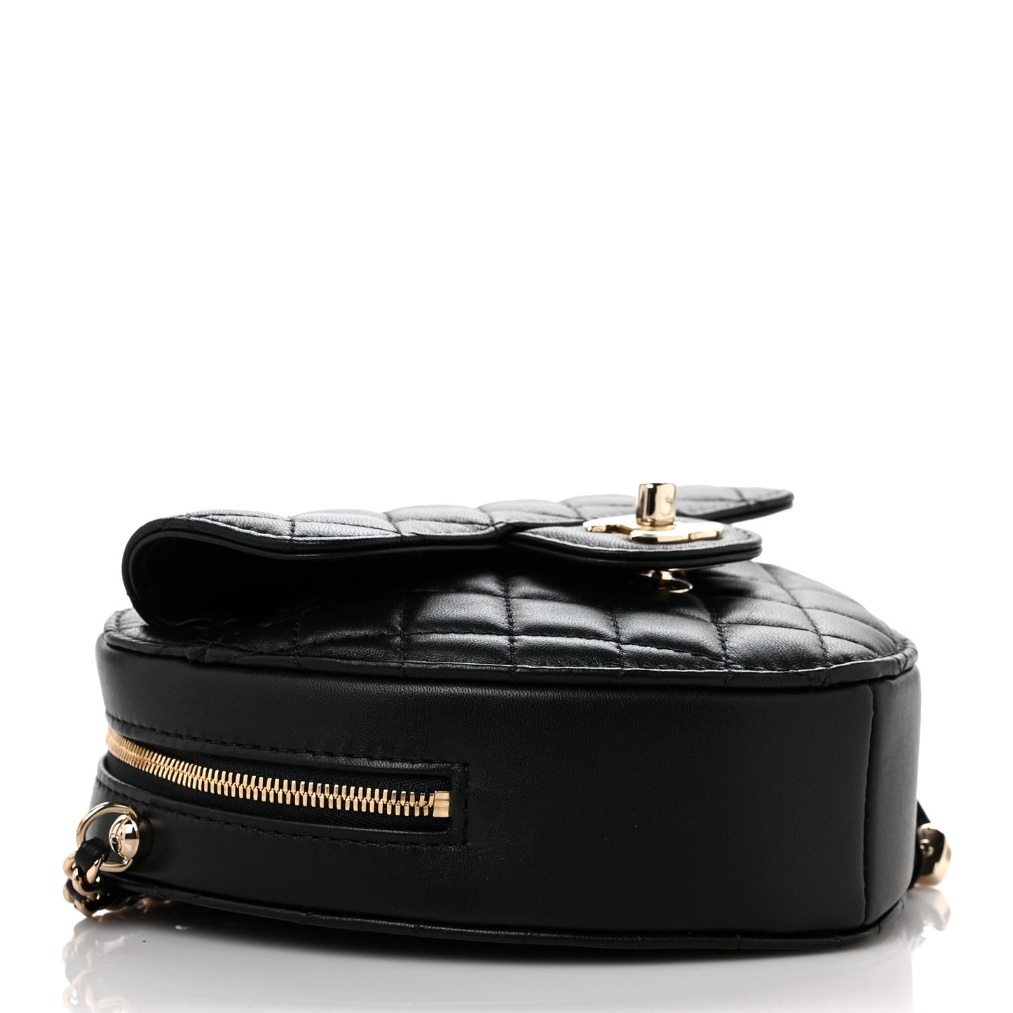 Lambskin Quilted CC In Love Heart Bag Black