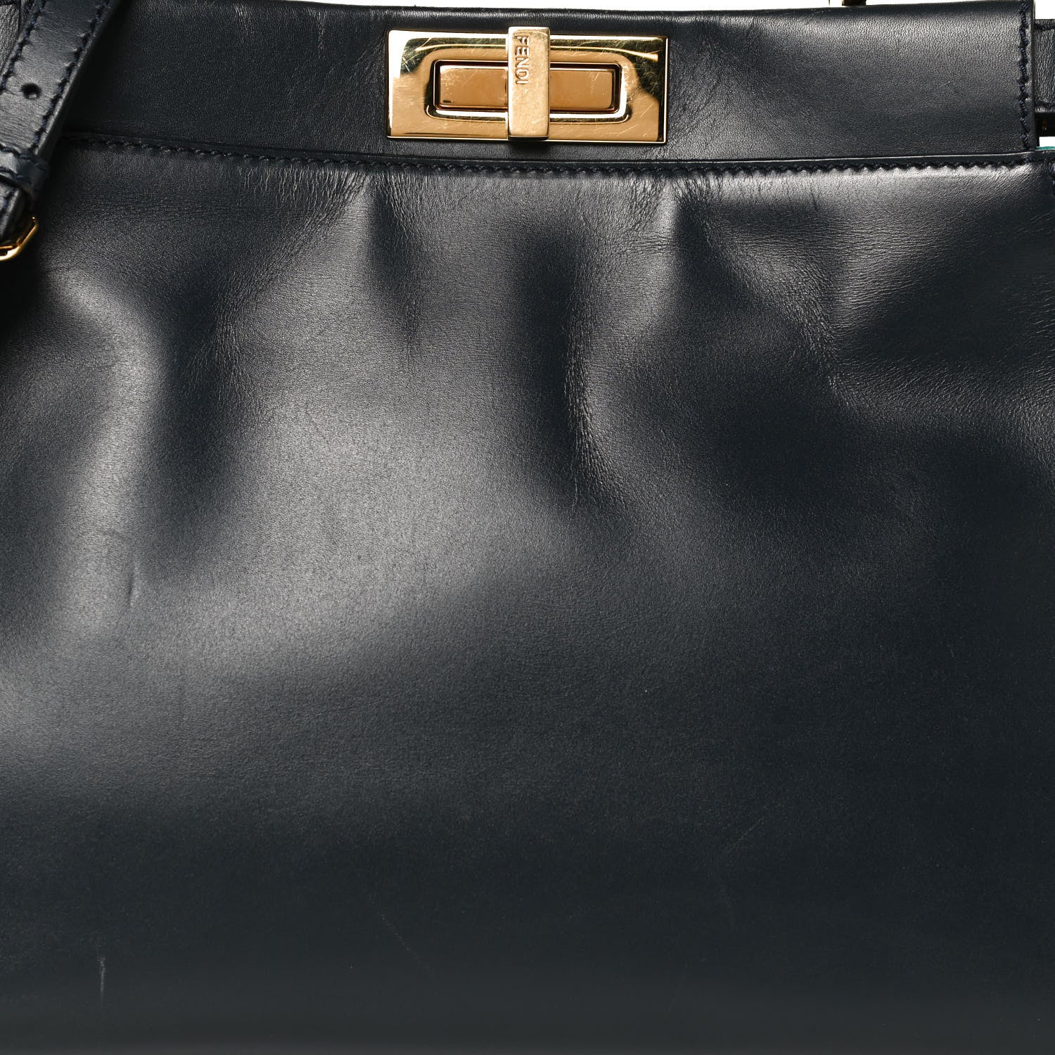 Fendi Vitello Morgan Shiny Nappa Medium Peekaboo Iconic Satchel Lavagna Lago 9 of 11