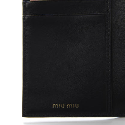 Miu Miu Soft Calf Bow Wallet Black Petalo 6 of 7