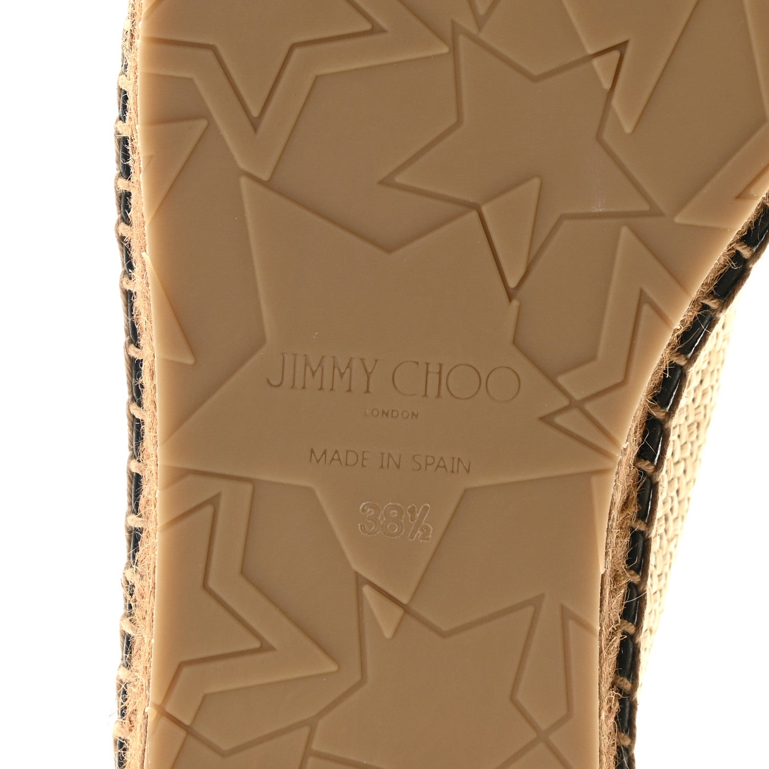 Jimmy Choo Raffia Embellished Dru Espadrilles 38.5 Beige 8 of 9