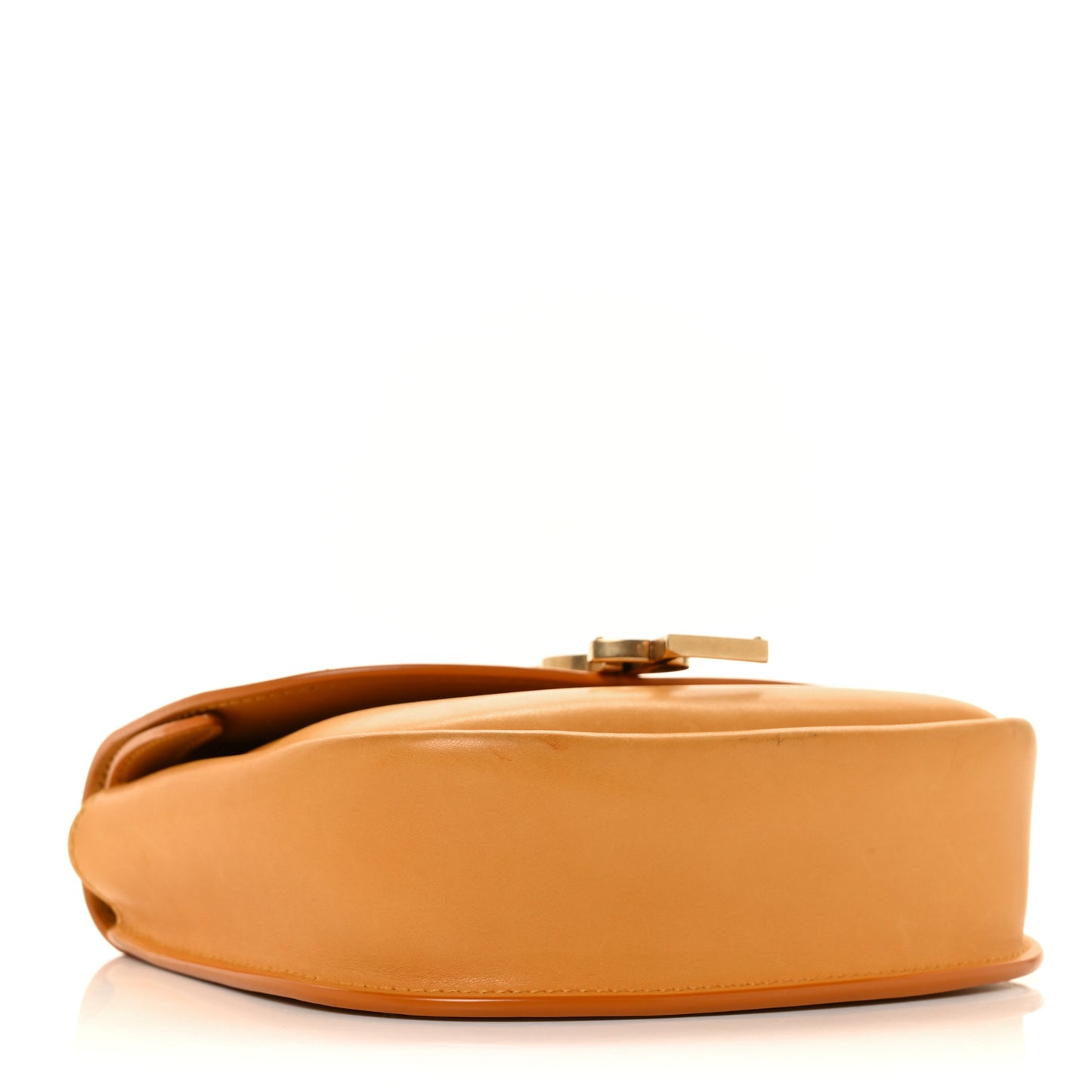 Smooth Vintage Calfskin Small Kaia Satchel Brown Gold