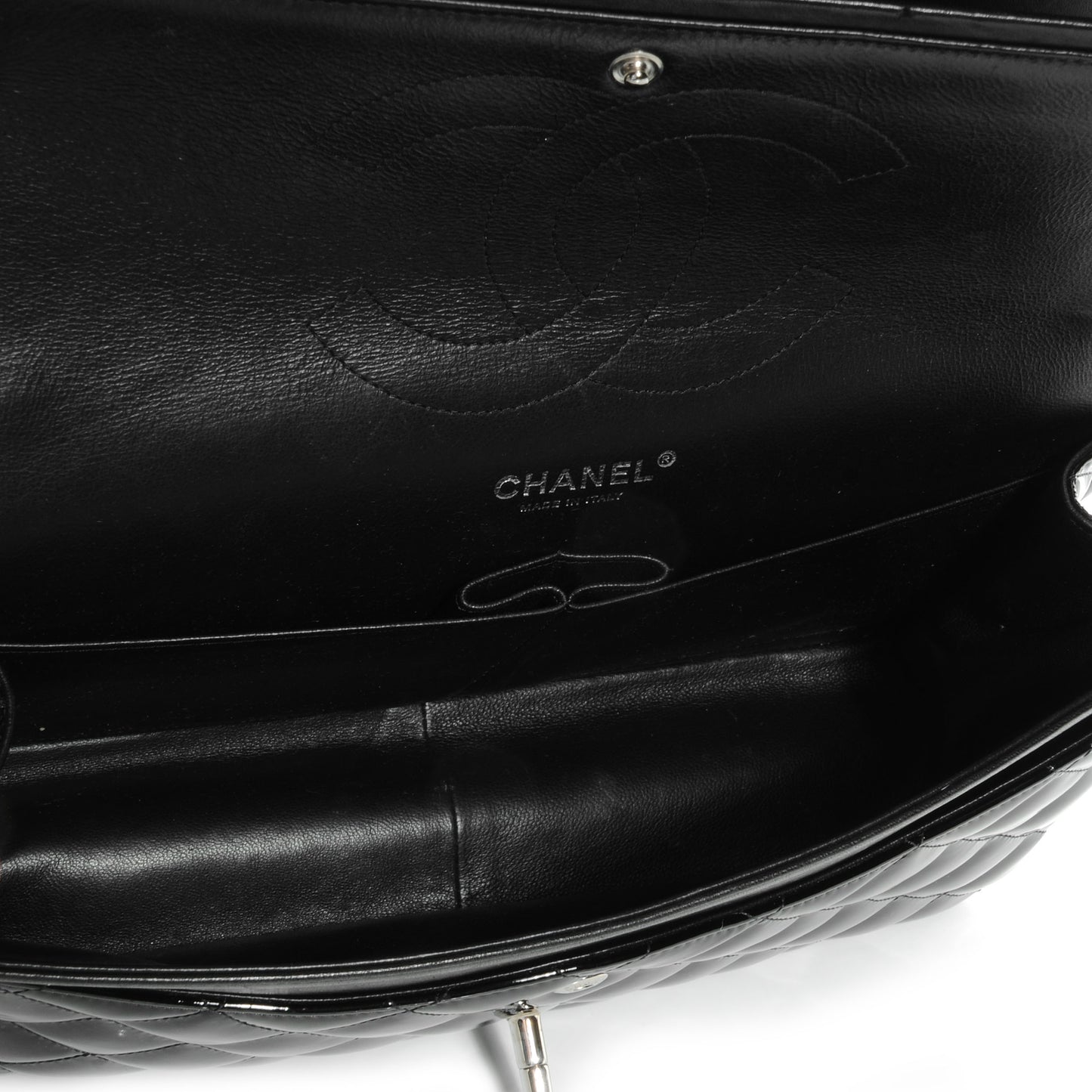 Patent Jumbo Double Flap Black