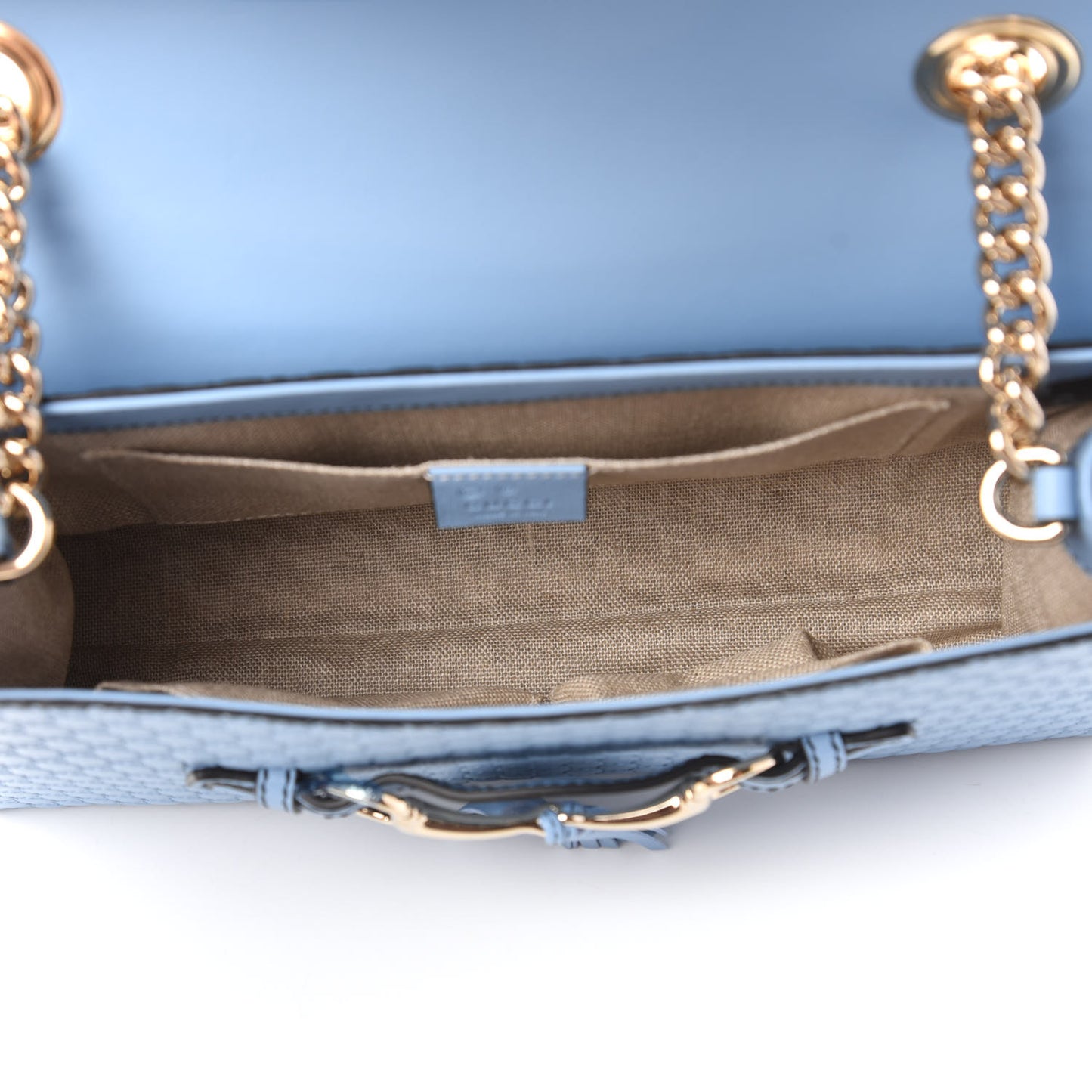Microguccissima Medium Emily Chain Shoulder Bag Mineral Blue