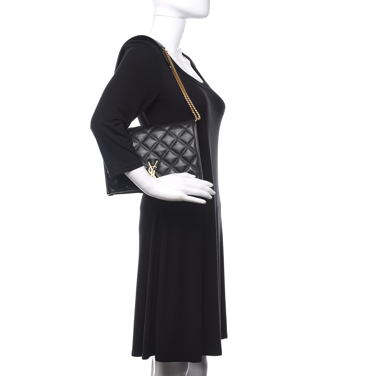 Saint Laurent Lambskin Quilted Mini Becky Chain Bag Black 2 of 9