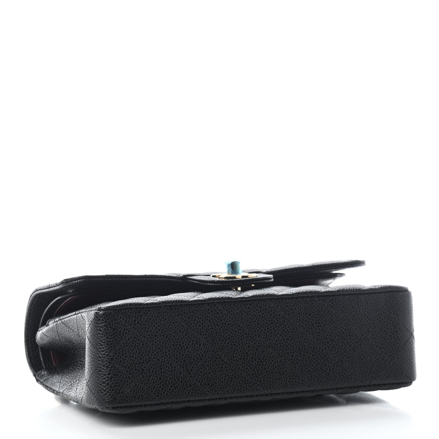 Caviar Quilted Small Double Flap Black
