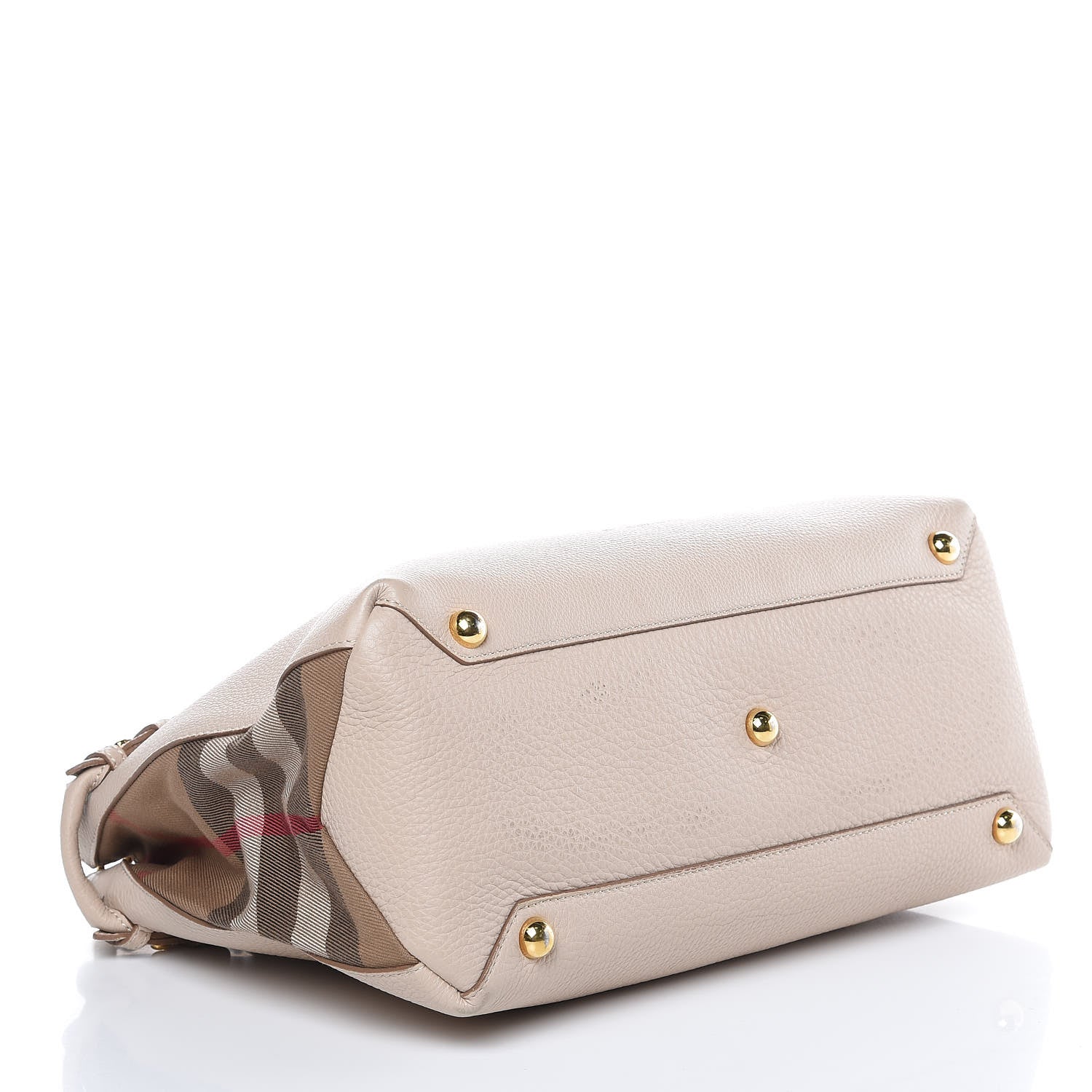 Burberry Derby Calfskin House Check Medium Banner Tote Beige 4 of 13