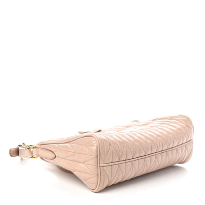 Miu Miu Vitello Lux Matelasse Bow Shoulder Bag Cipria 4 of 9