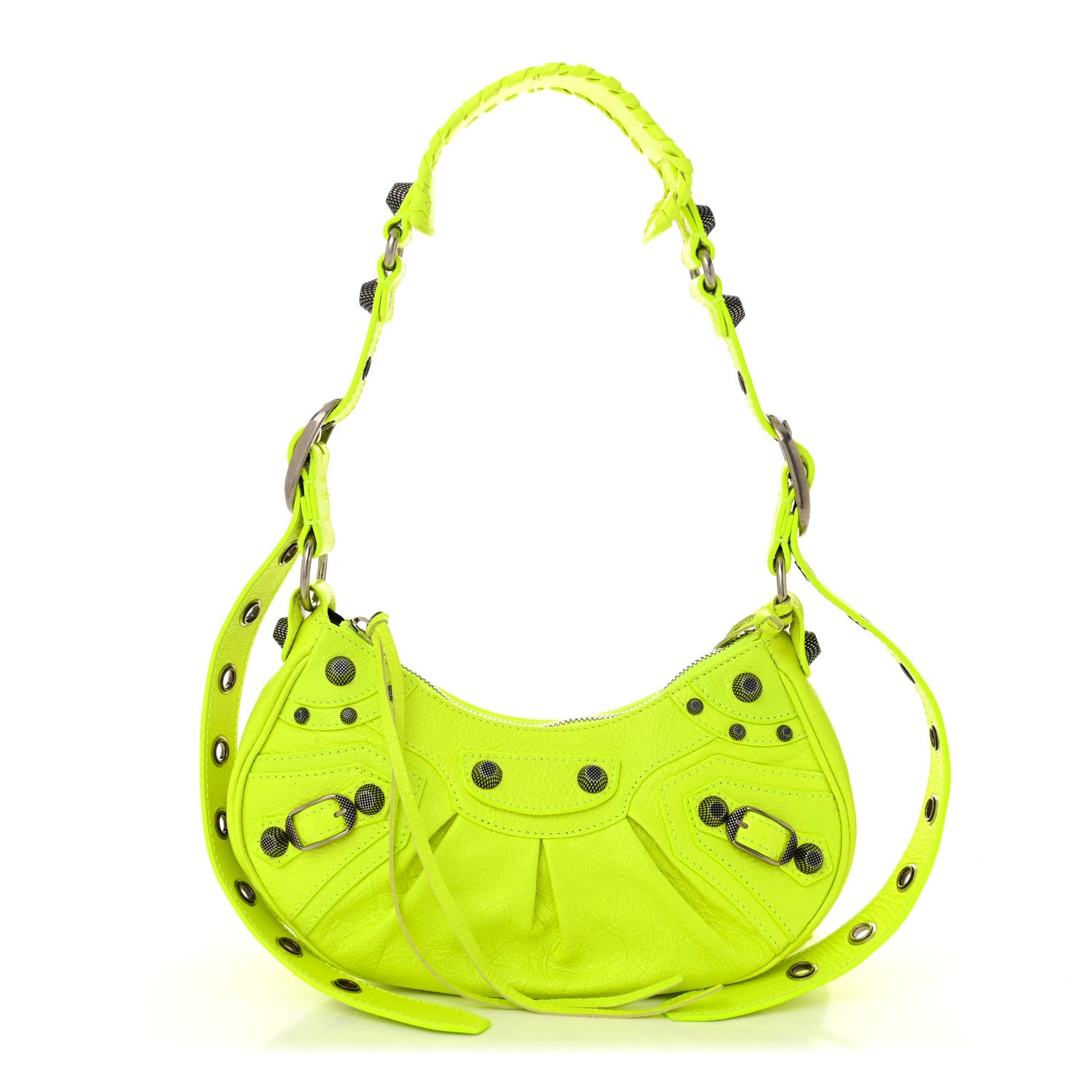 Balenciaga Agneau Arena Le Cagole Shoulder Bag XS Fluo Yellow 3 of 12