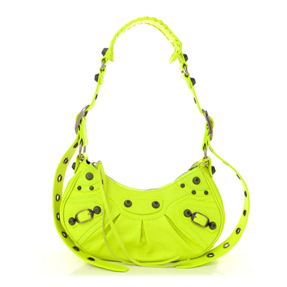 Balenciaga Agneau Arena Le Cagole Shoulder Bag XS Fluo Yellow 3 of 12