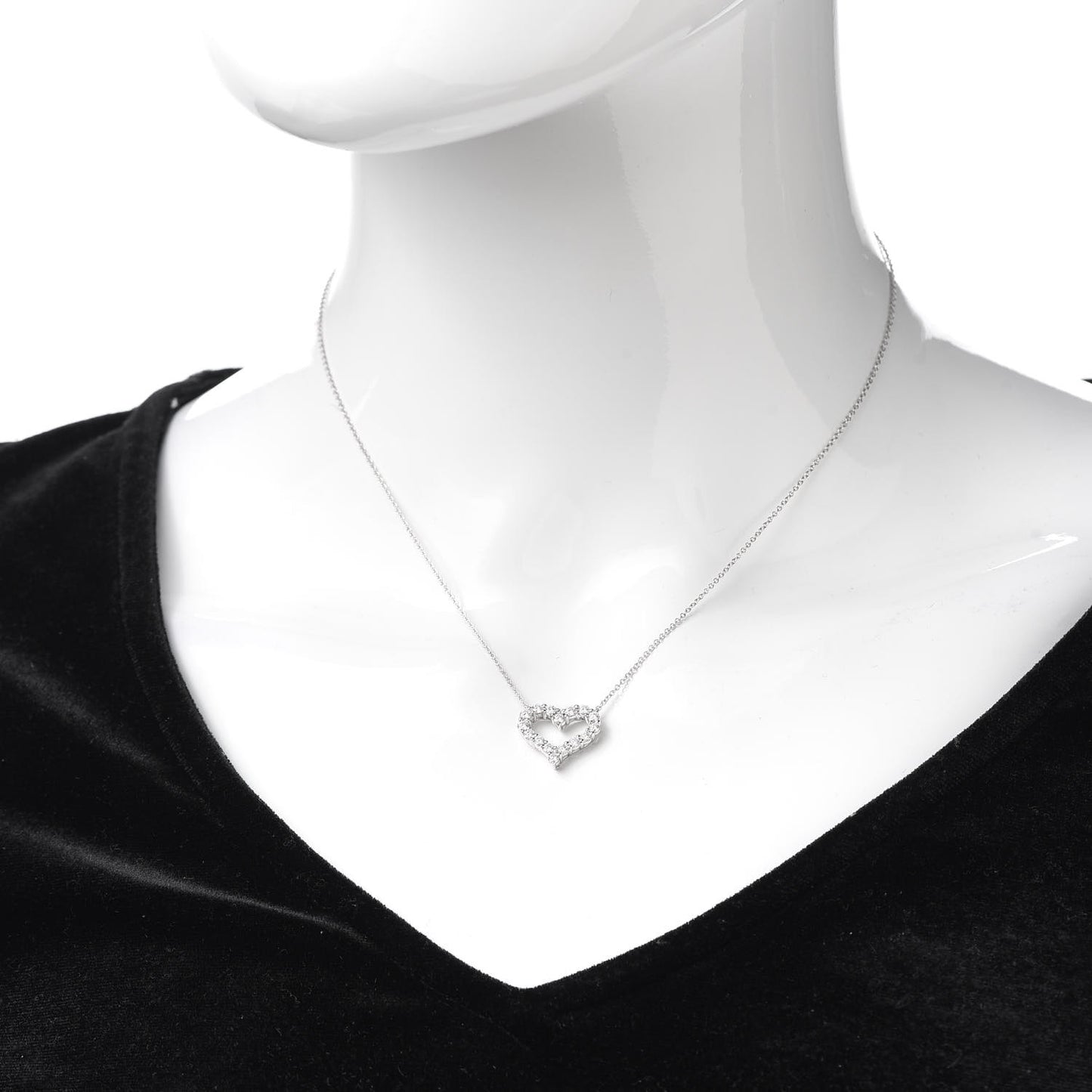 Platinum Diamond Small Heart Pendant Necklace