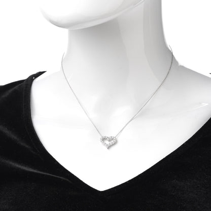 Tiffany Platinum Diamond Small Heart Pendant Necklace 2 of 7