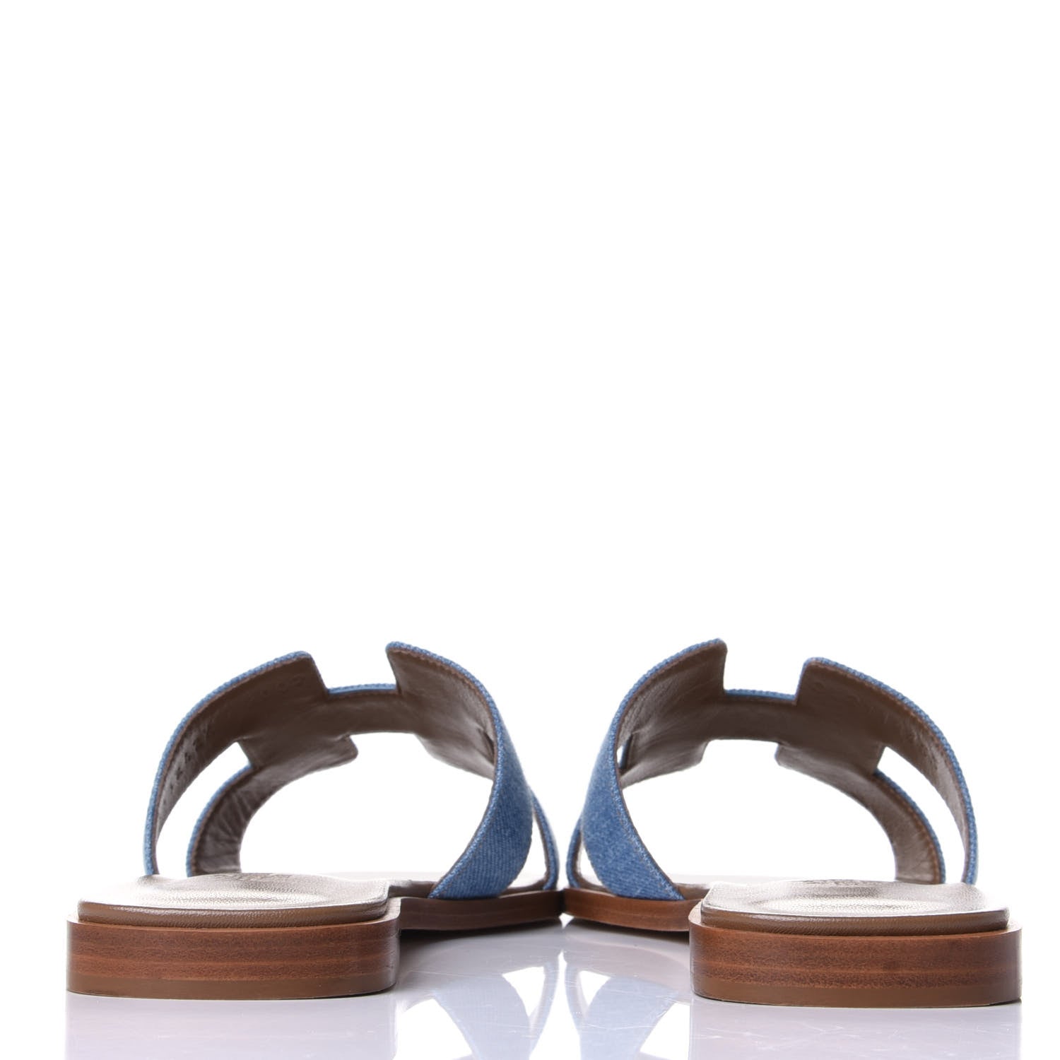 Hermes Denim Canvas Oran Sandals 37.5 Bleu Clair 6 of 10