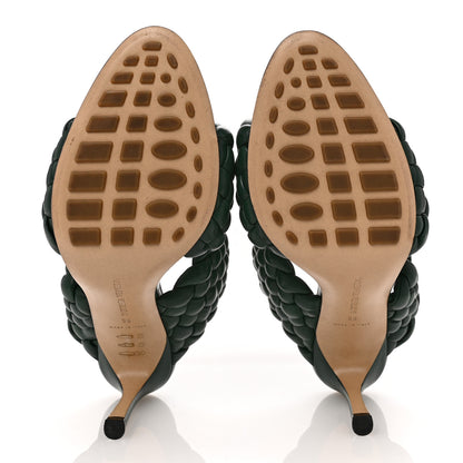 Bottega Veneta Nappa Twisted Padded Intrecciato Curve Slide Sandals 38 Vert Fonce 6 of 9