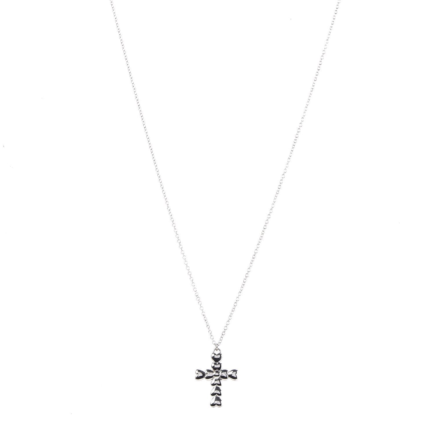 Sterling Silver Paloma Picasso Crown of Hearts Cross Pendant Necklace