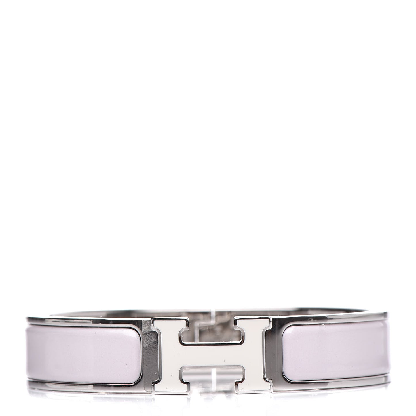 Enamel Narrow Clic Clac H Bracelet PM Rose Nymph White