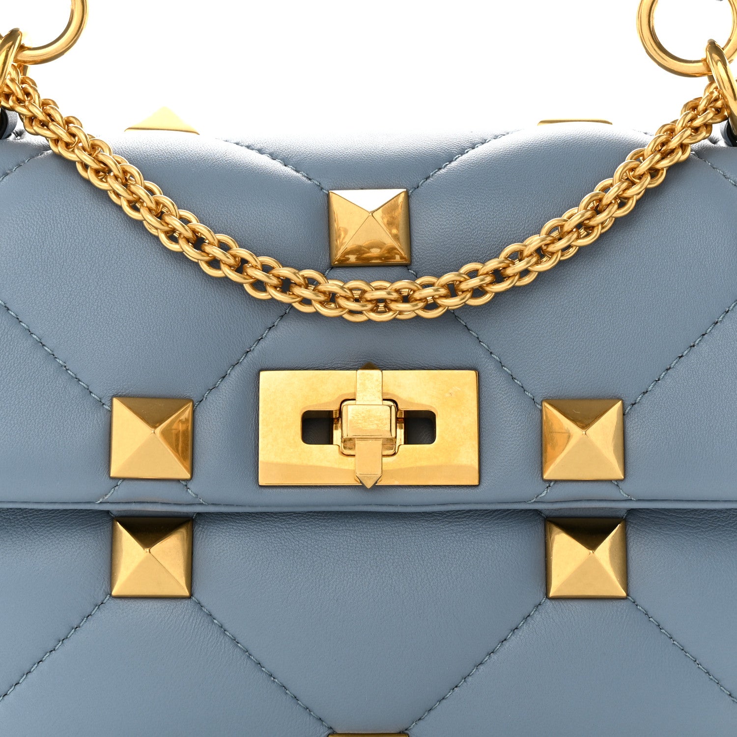 Valentino Garavani Nappa Medium Roman Stud Shoulder Bag Niagara 7 of 10