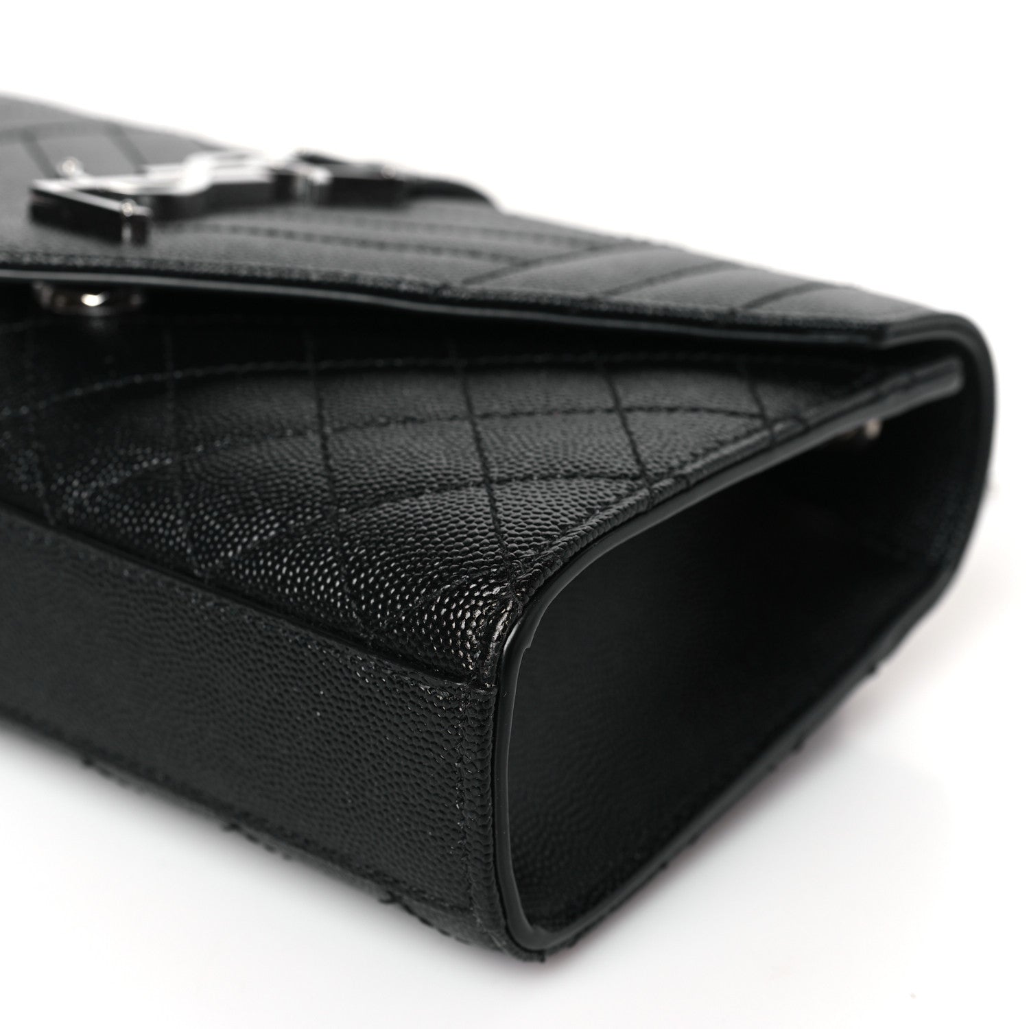 Saint Laurent Grain De Poudre Textured Mixed Matelasse Triquilt Small Monogram Satchel Black 8 of 8