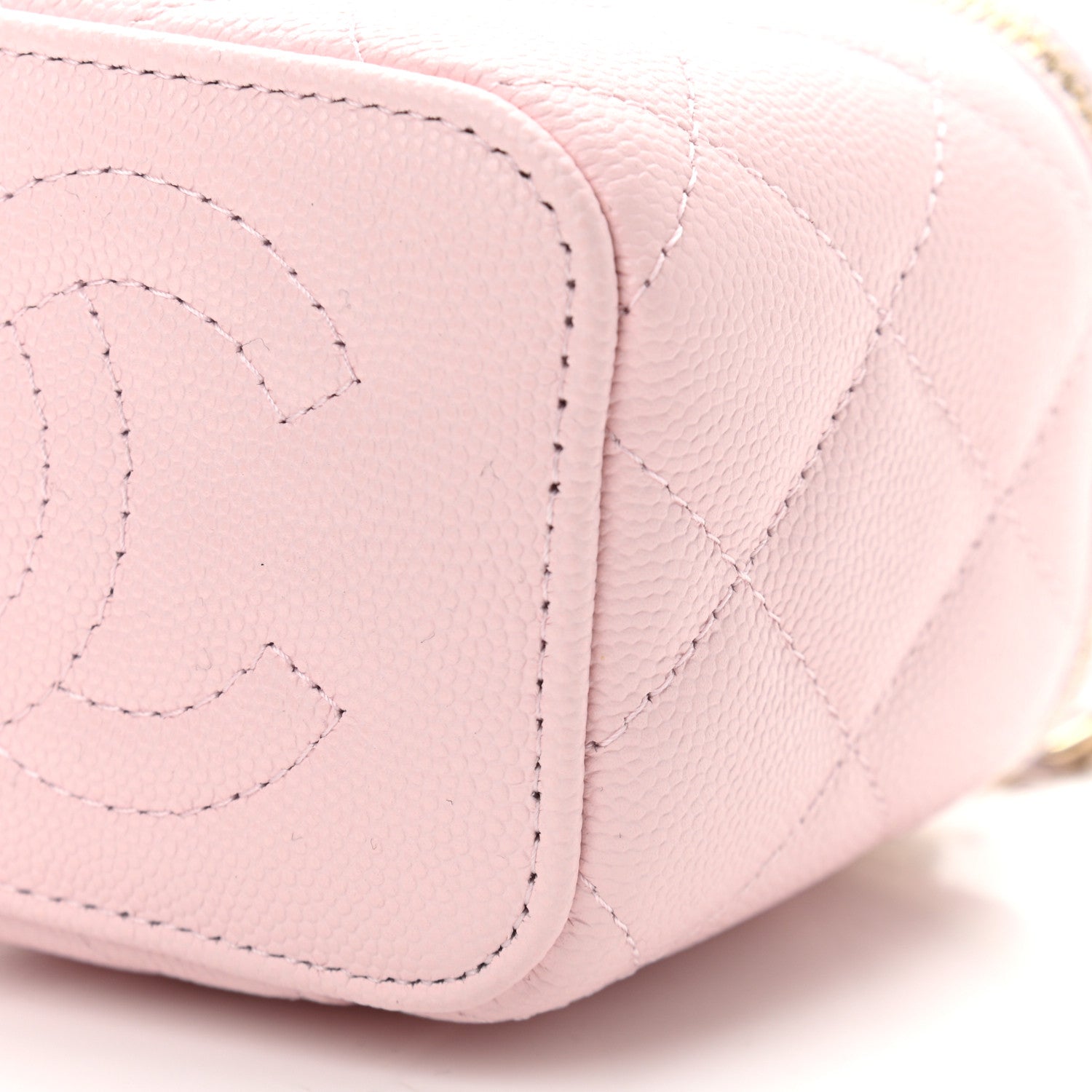 Chanel Caviar Quilted Mini Vanity Case With Chain Light Pink 6 of 10