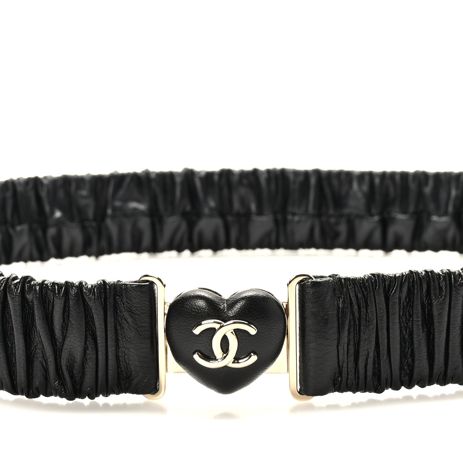 Chanel Calfskin CC Heart Belt 85 34 Black 4 of 5
