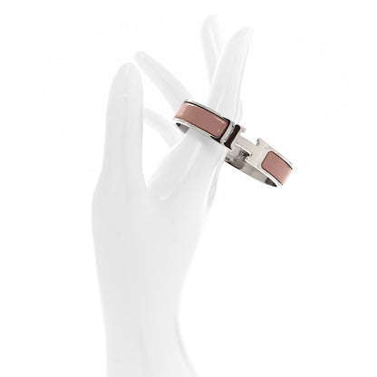 Hermes Enamel Narrow Clic Clac H Bracelet PM Bois de Rose 2 of 5