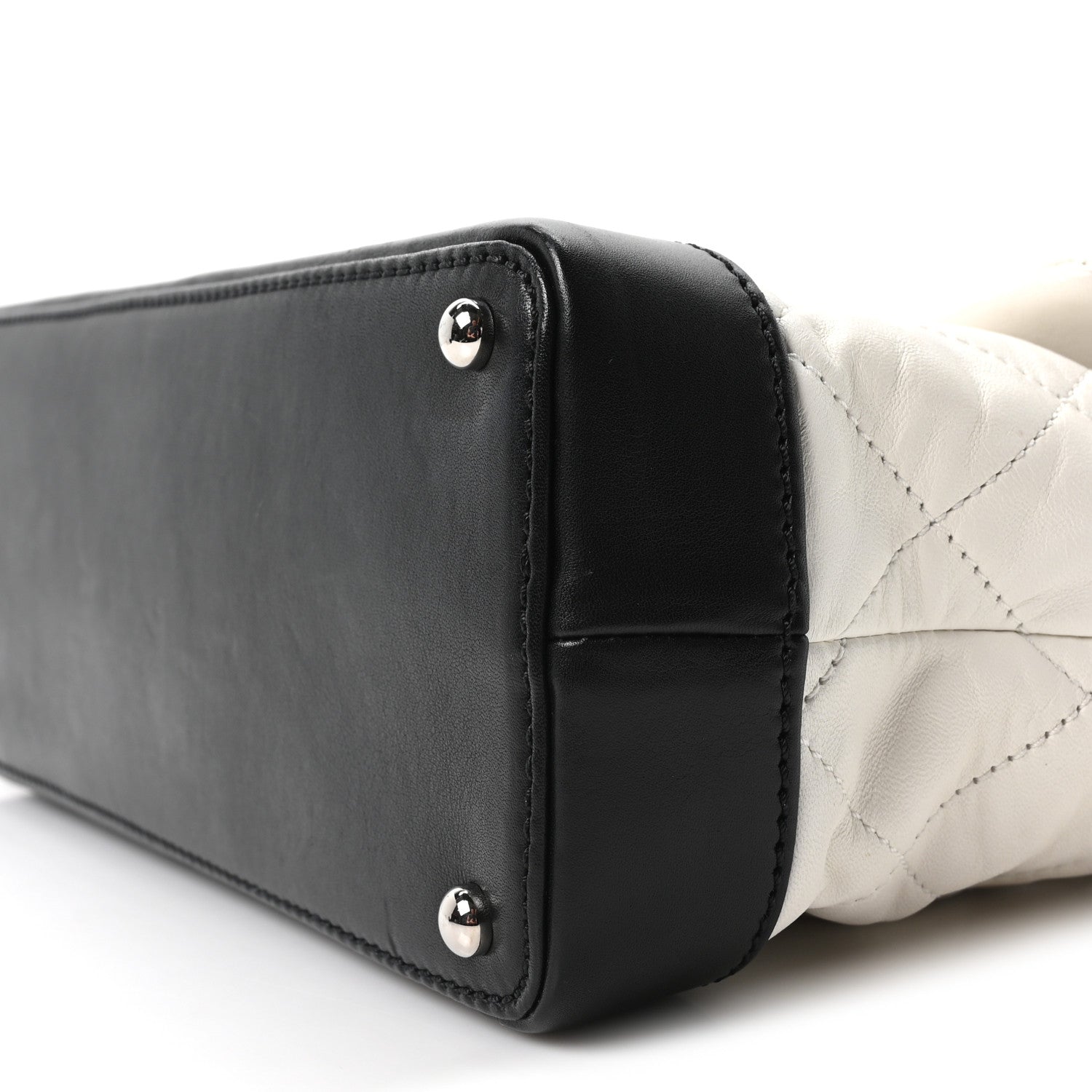 Chanel Calfskin Quilted VIP Flap White Black 10 of 11