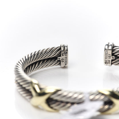 David Yurman Sterling Silver 14K Yellow Gold 10mm Double X Bracelet 4 of 4