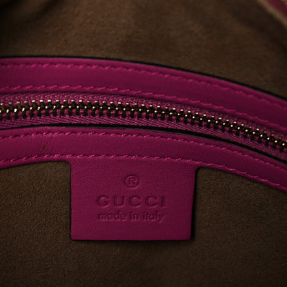 Gucci GG Supreme Monogram Moon Calfskin Small Boston Beige Ebony Hibiscus Red New Rosette 6 of 11