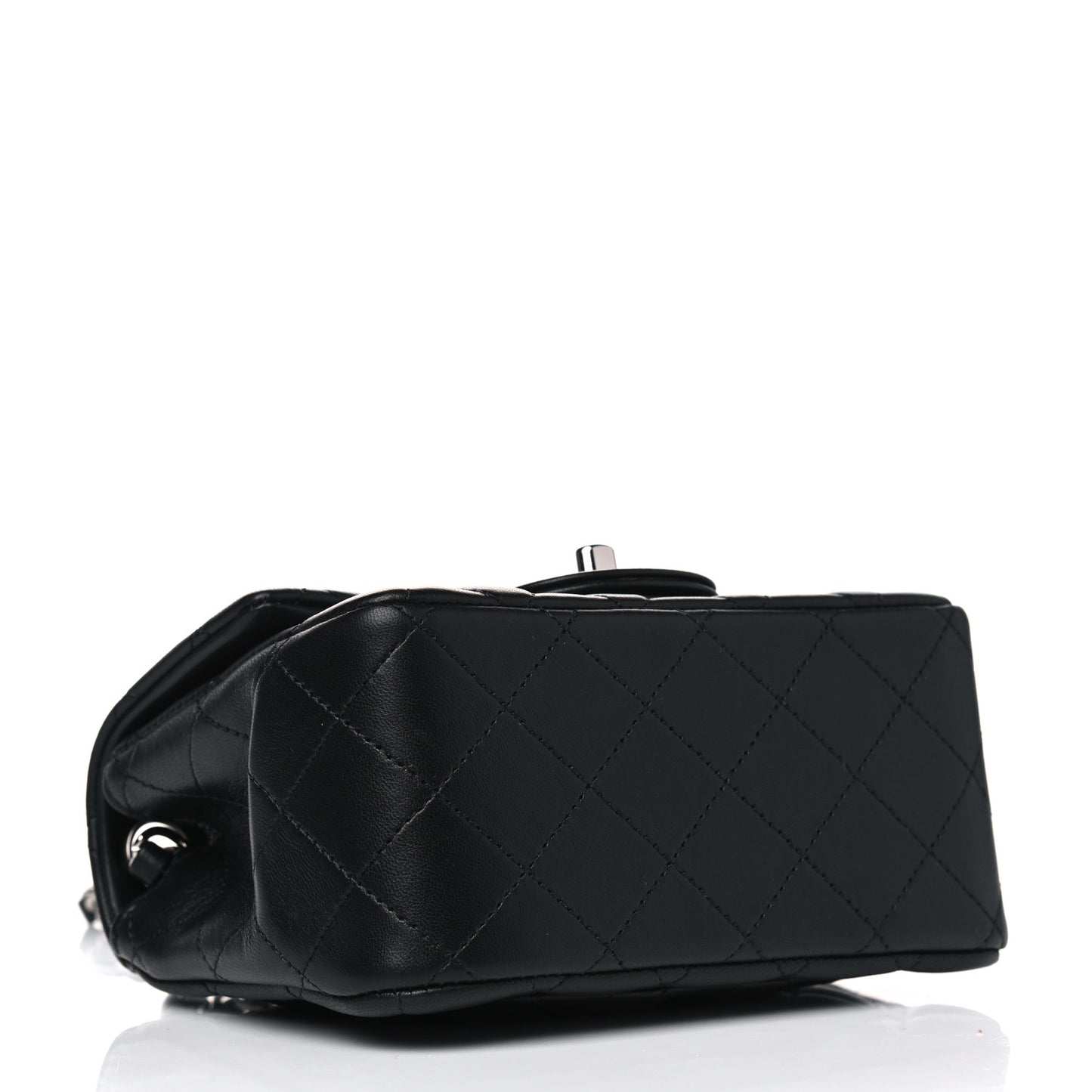 Lambskin Quilted Mini Square Flap Black