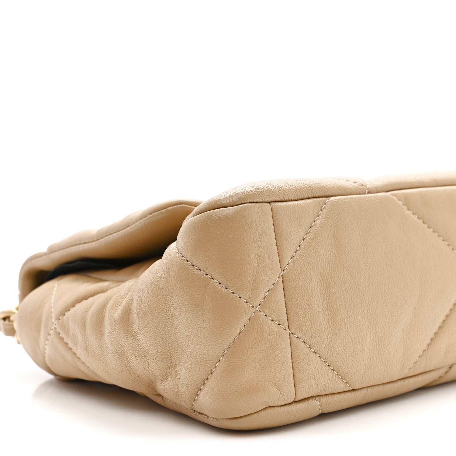 Chanel Goatskin Quilted Medium Chanel 19 Flap Dark Beige 9 of 10