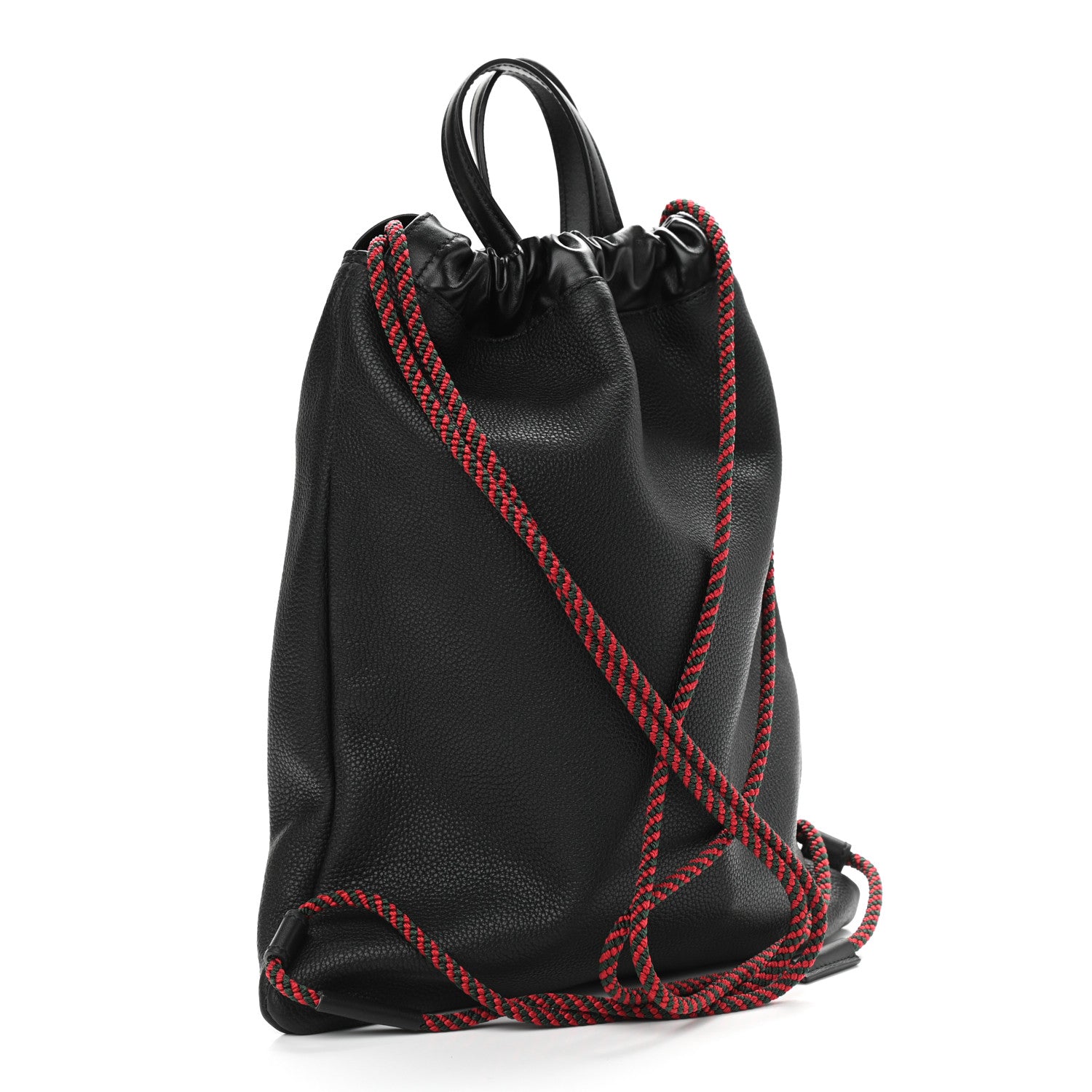 Gucci Calfskin Logo Drawstring Backpack Black 4 of 10