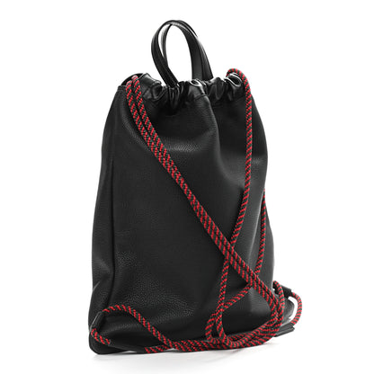 Gucci Calfskin Logo Drawstring Backpack Black 4 of 10