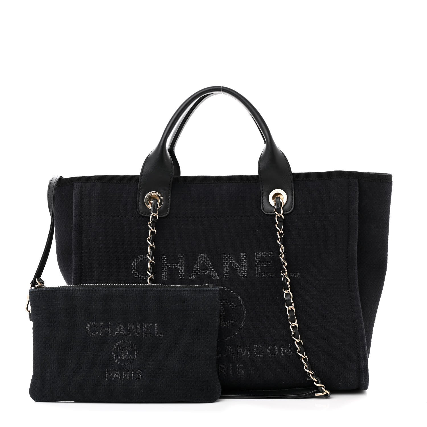 Chanel Mixed Fibers Small Deauville Tote Black 3 of 13
