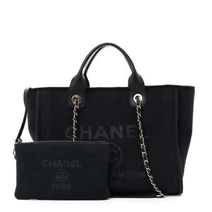 Chanel Mixed Fibers Small Deauville Tote Black 3 of 13