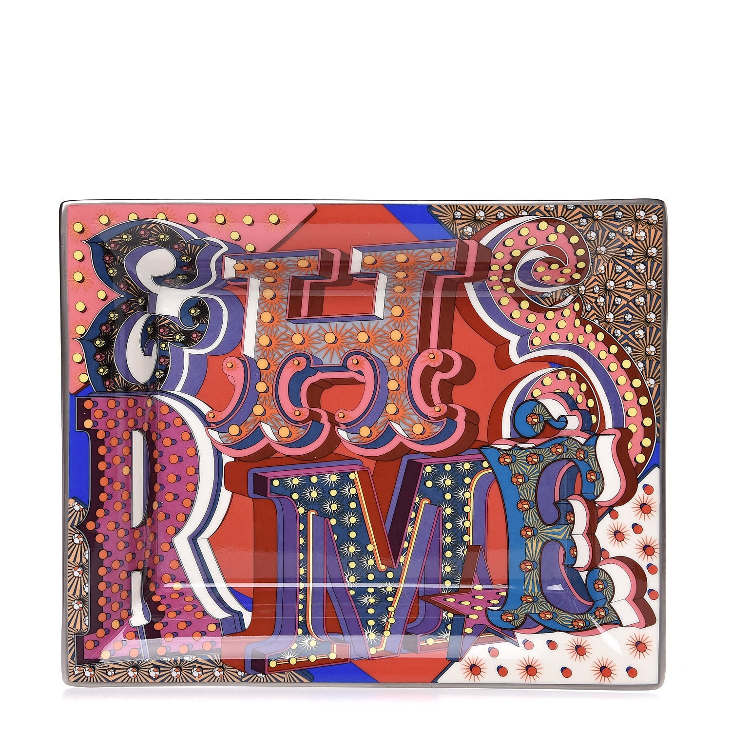 Hermes Porcelain Electrique Change Tray Pourpre 1 of 5
