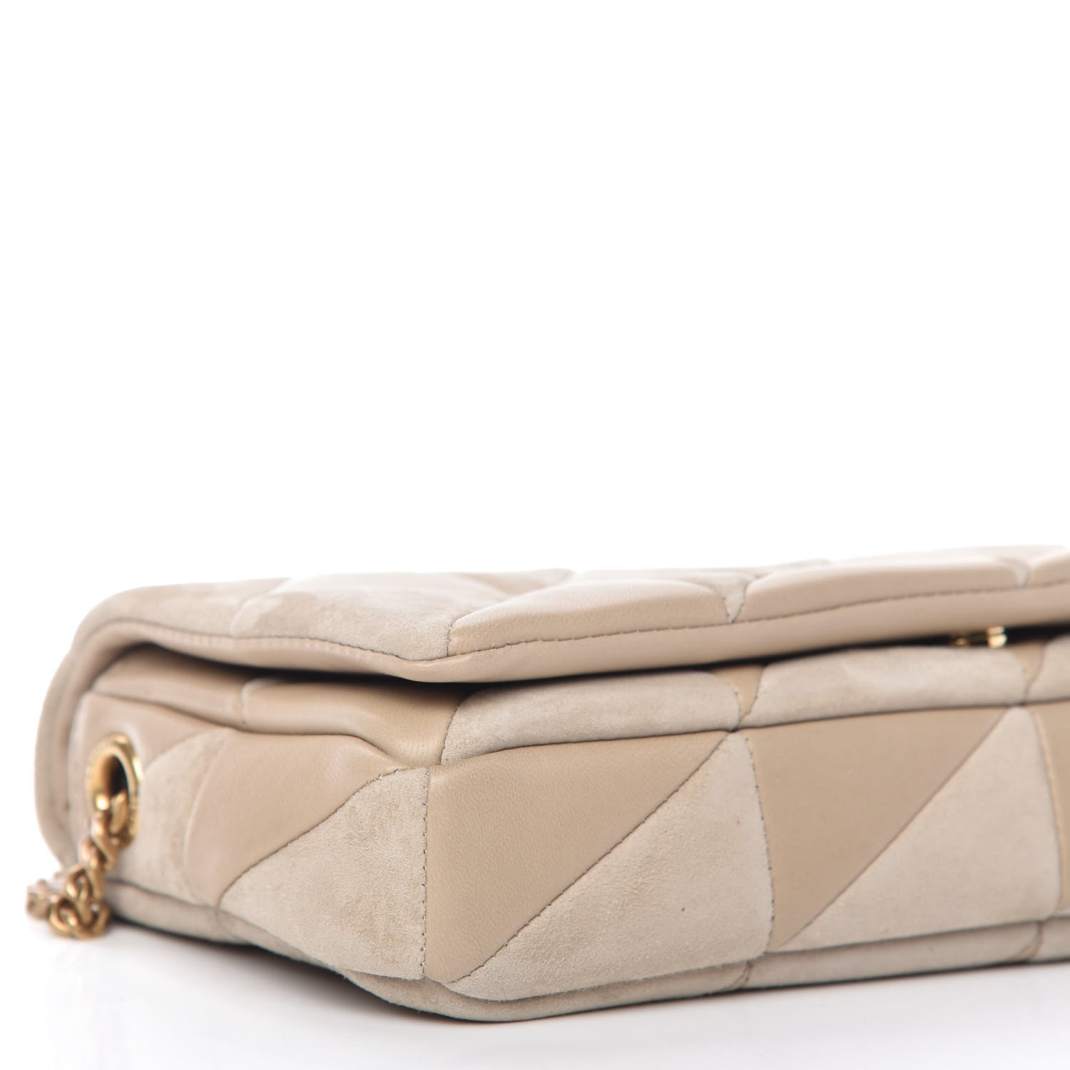 Saint Laurent Lambskin Suede Patchwork Monogram Medium Jamie Baguette Sea Salt 6 of 11