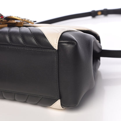 Gucci Calfskin Bamboo Trapuntata Queen Margaret Top Handle Bag Mystic White Black 10 of 10
