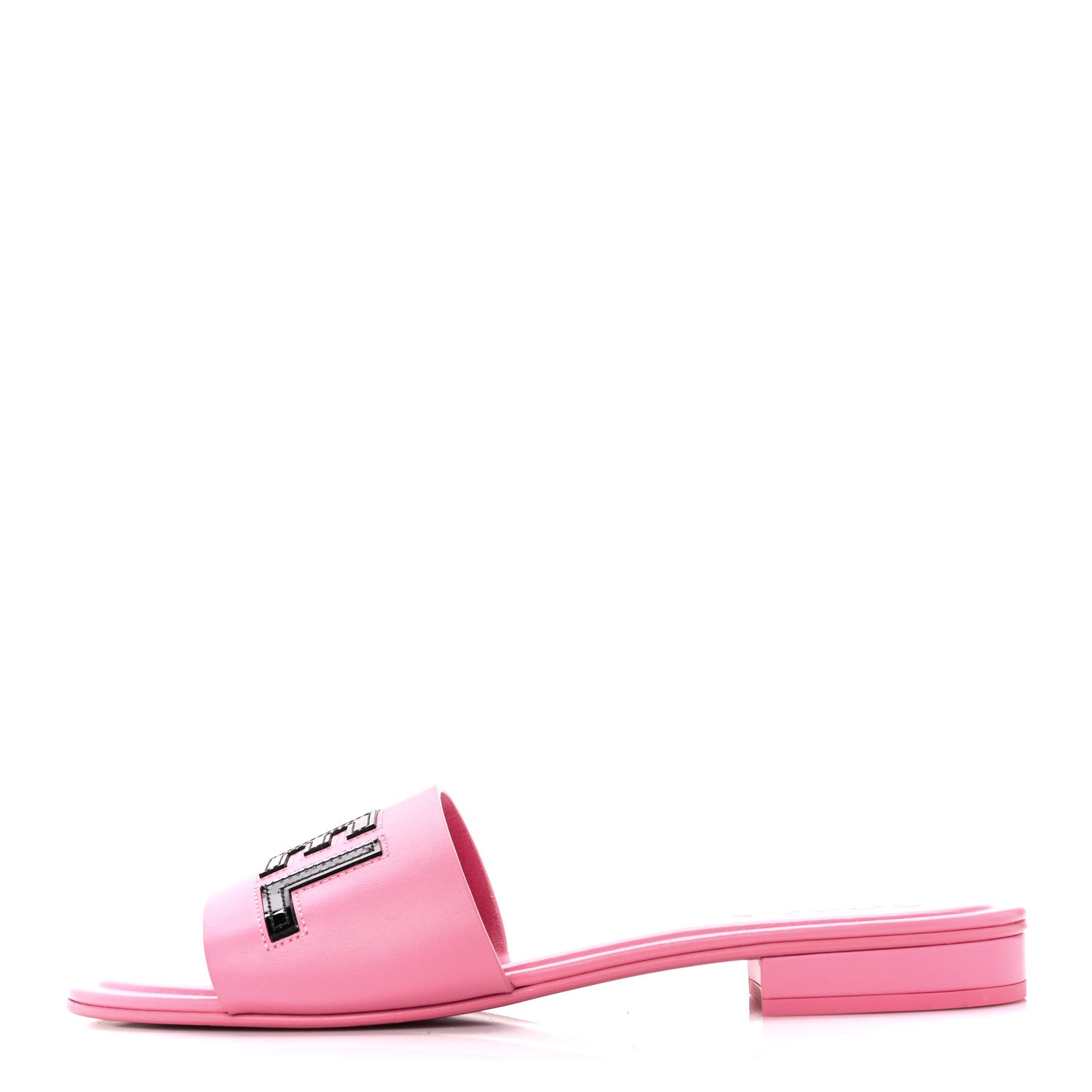 Chanel Calfskin Patent Calfskin Logo Mules 41 Pink Black 1 of 9