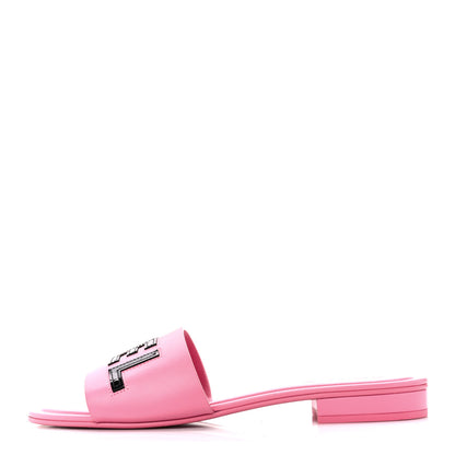 Chanel Calfskin Patent Calfskin Logo Mules 41 Pink Black 1 of 9