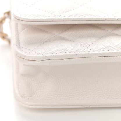 Chanel Caviar Quilted Wallet On Chain WOC White 12 of 13