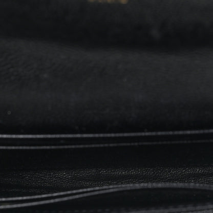 Saint Laurent Grain De Poudre Matelasse Chevron Small Monogram Envelope Wallet Black 5 of 7
