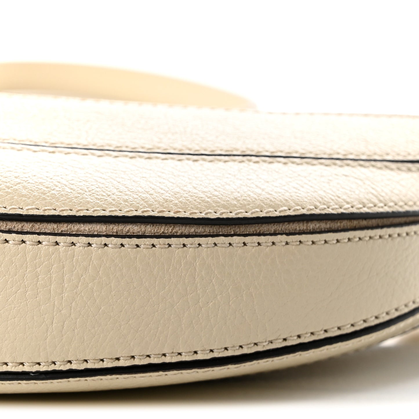 Grained Calfskin Banana Crossbody Bag Vegetal Beige