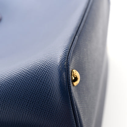 Prada Saffiano Cuir Large Double Bag Bleuette 24 of 31